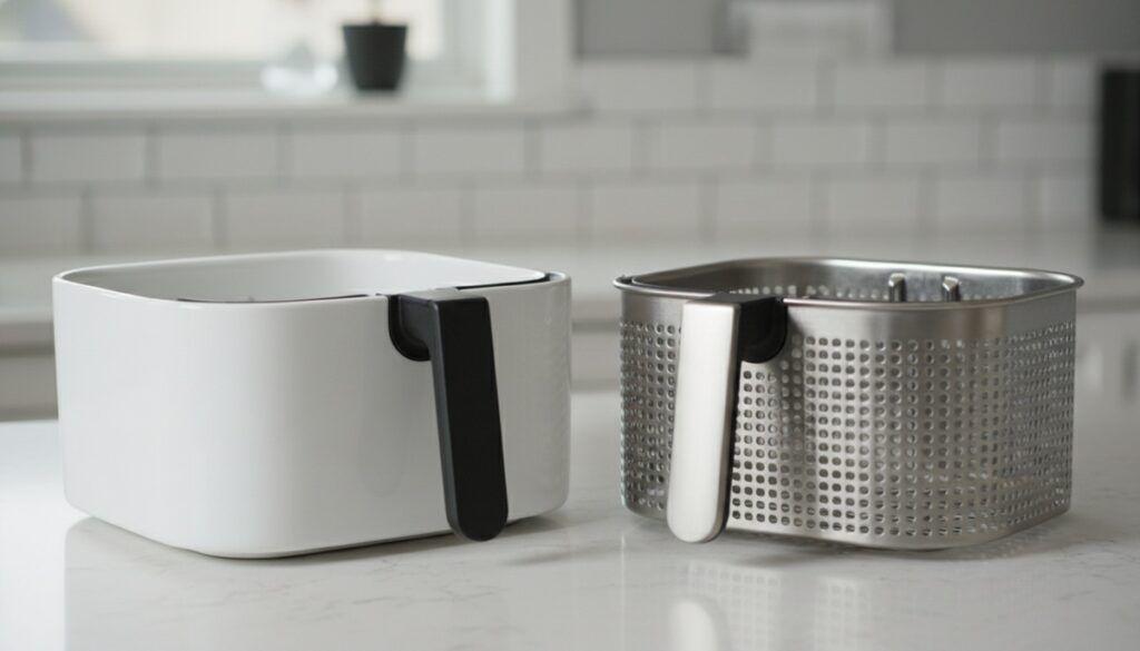 ceramic vs stainless steel air fryer basket comparison