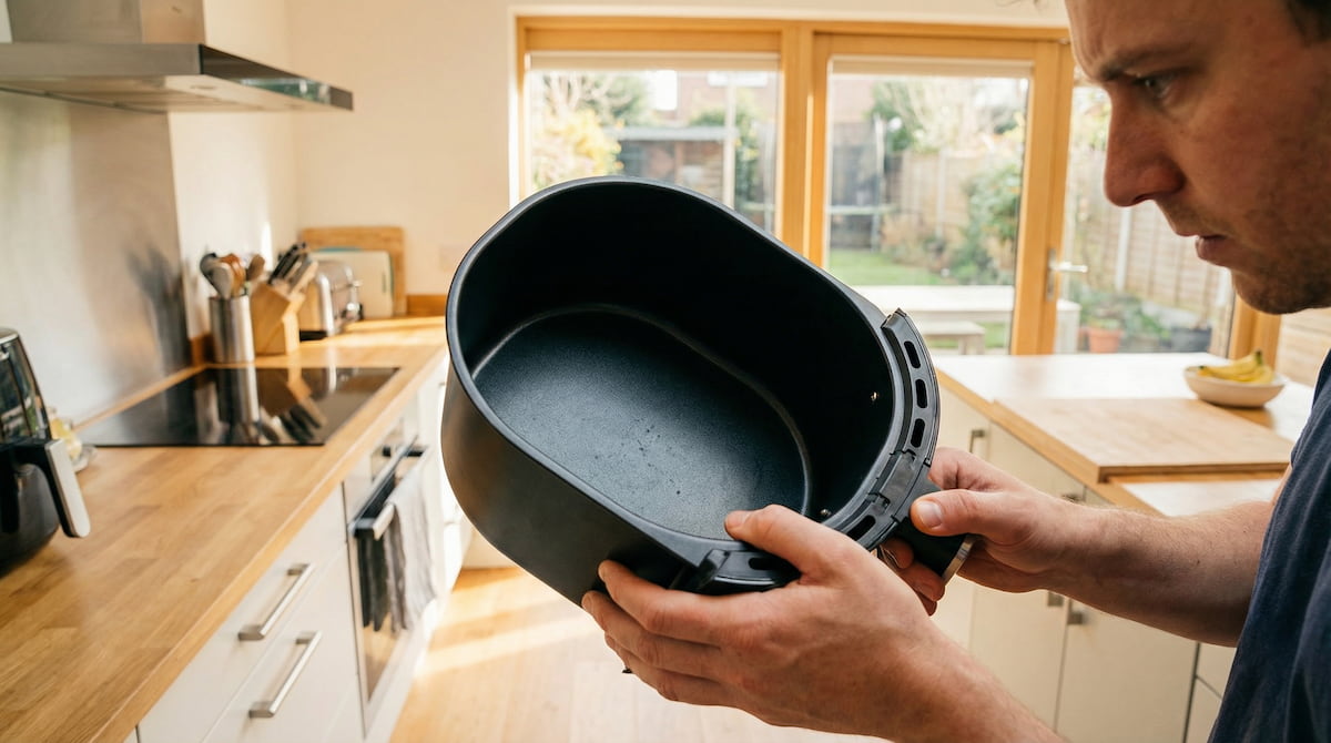 checking air fryer basket material for PFAS free cooking