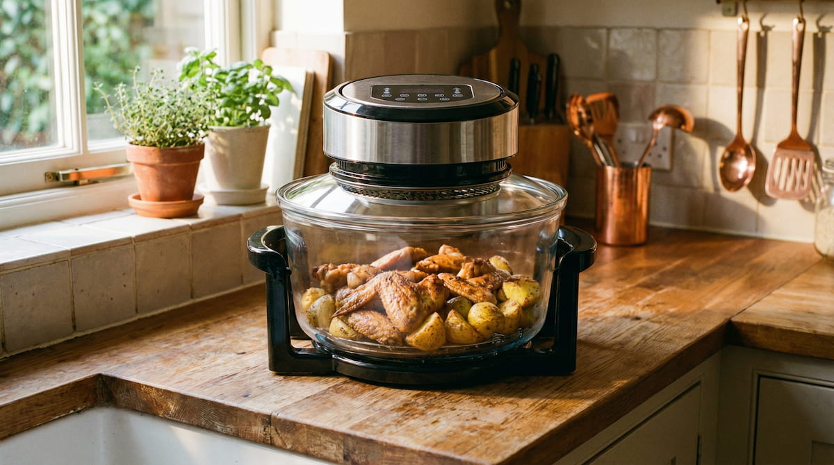 glass bowl air fryer transparent cooking chamber no coating