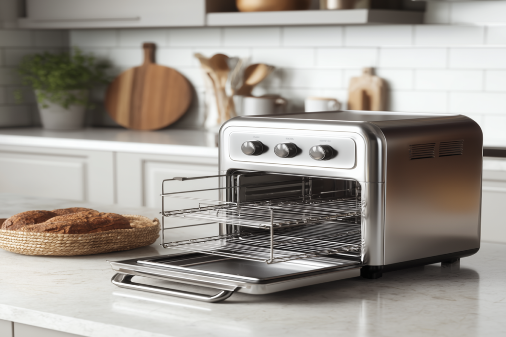 oven style air fryer stainless steel interior