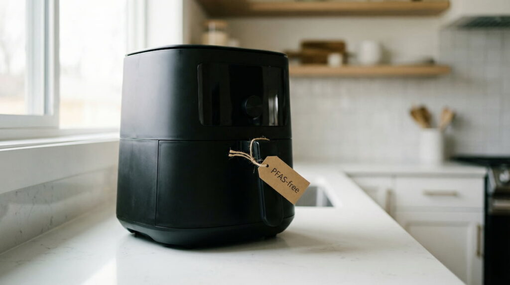 PFAS-free air fryer on kitchen counter 2026 safety guide