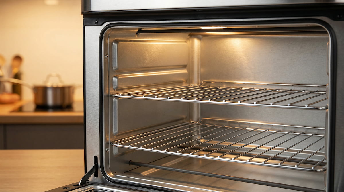 stainless steel air fryer interior with no Teflon coating