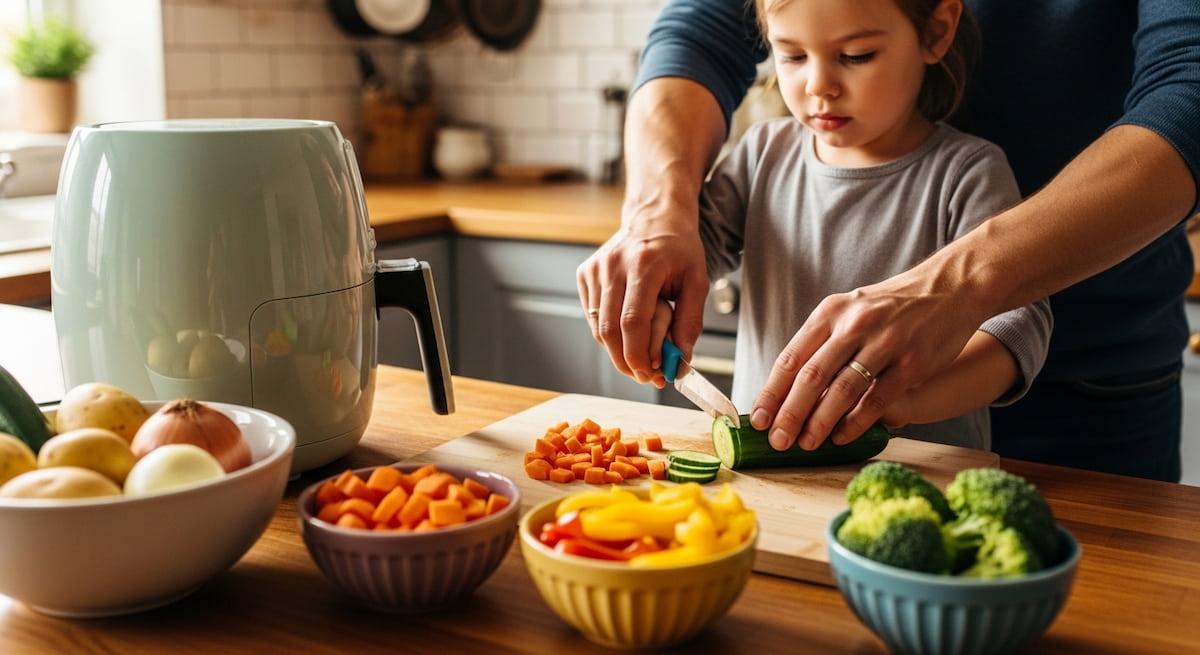 air fryer acrylamide safe cooking family vegetables ceramic non toxic