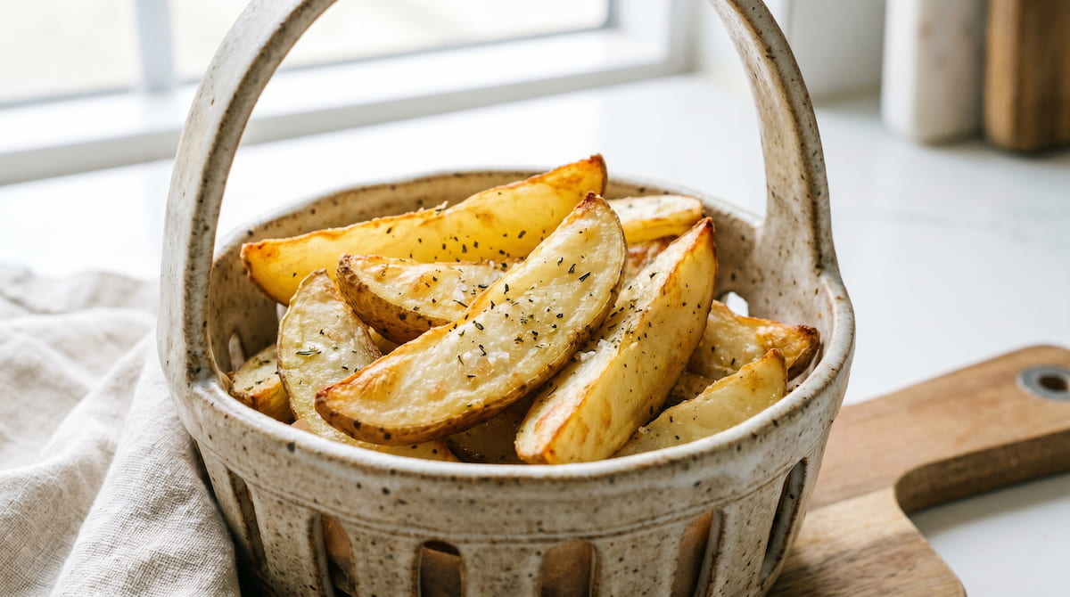 does air fryer produce acrylamide potato wedges golden ceramic basket safe