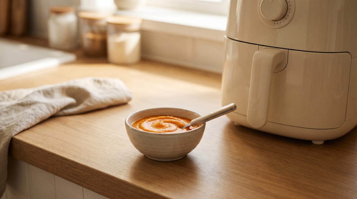 air fryer baby food carrot puree made in ceramic basket safe non toxic