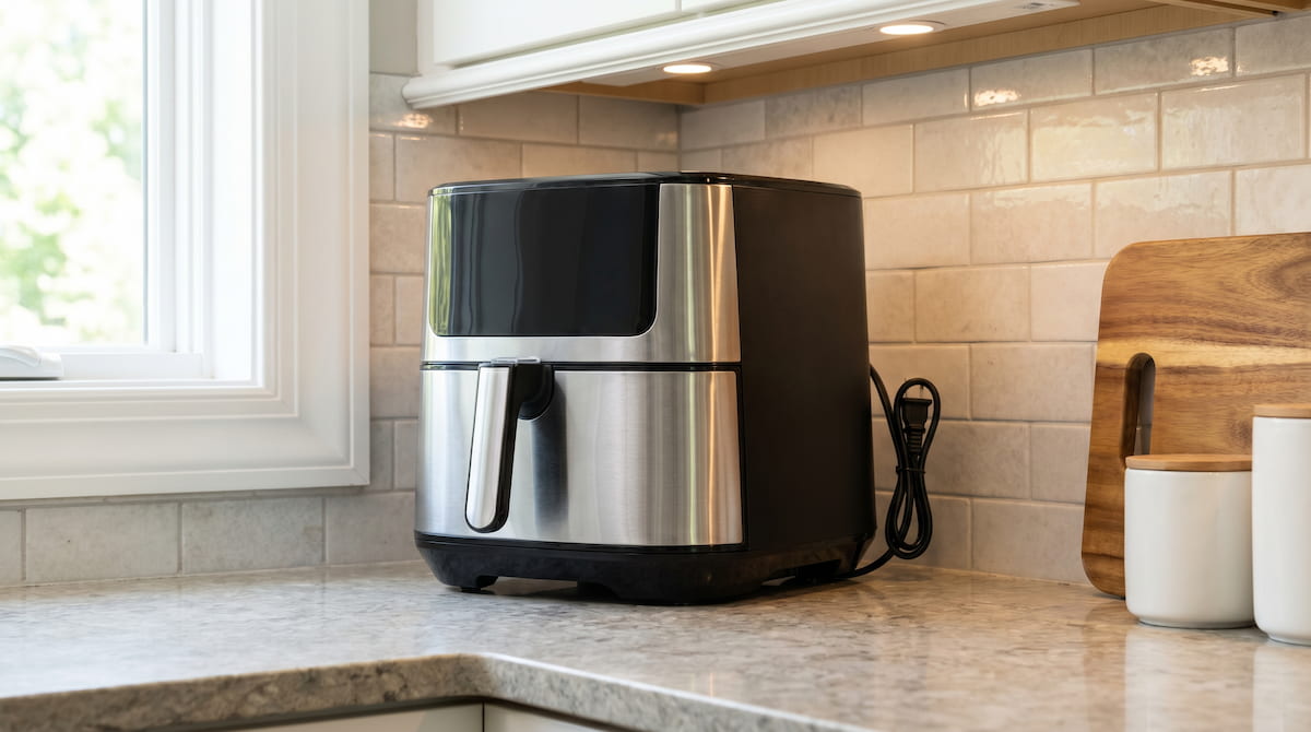air fryer child safe placement back of counter away from edge