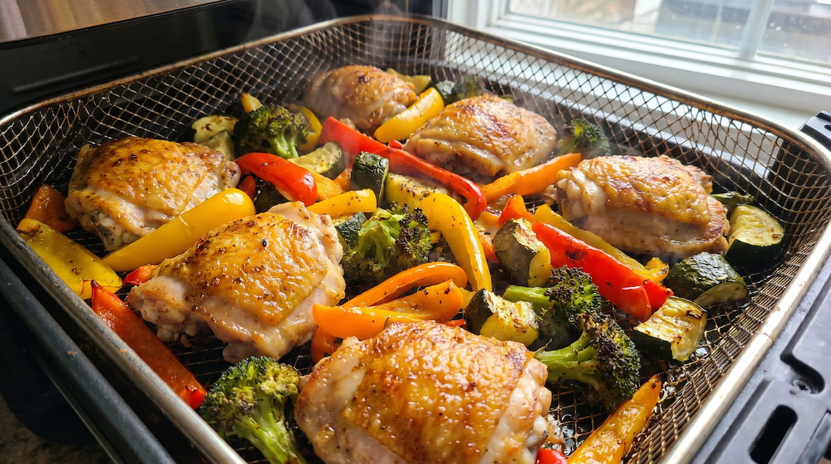 best air fryer for batch cooking large basket chicken vegetables pfas free