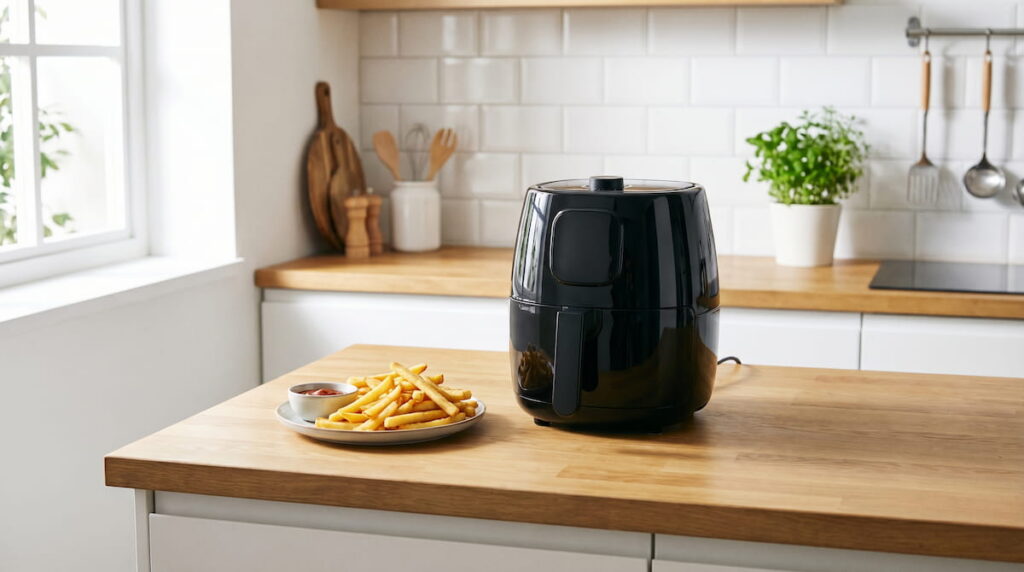 best air fryer beginners compact ceramic on kitchen counter