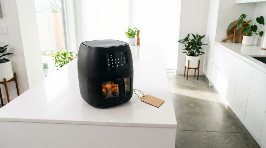 best air fryer under 100 PFAS-free on kitchen counter