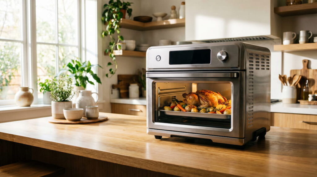 best large air fryer family kitchen counter full tray