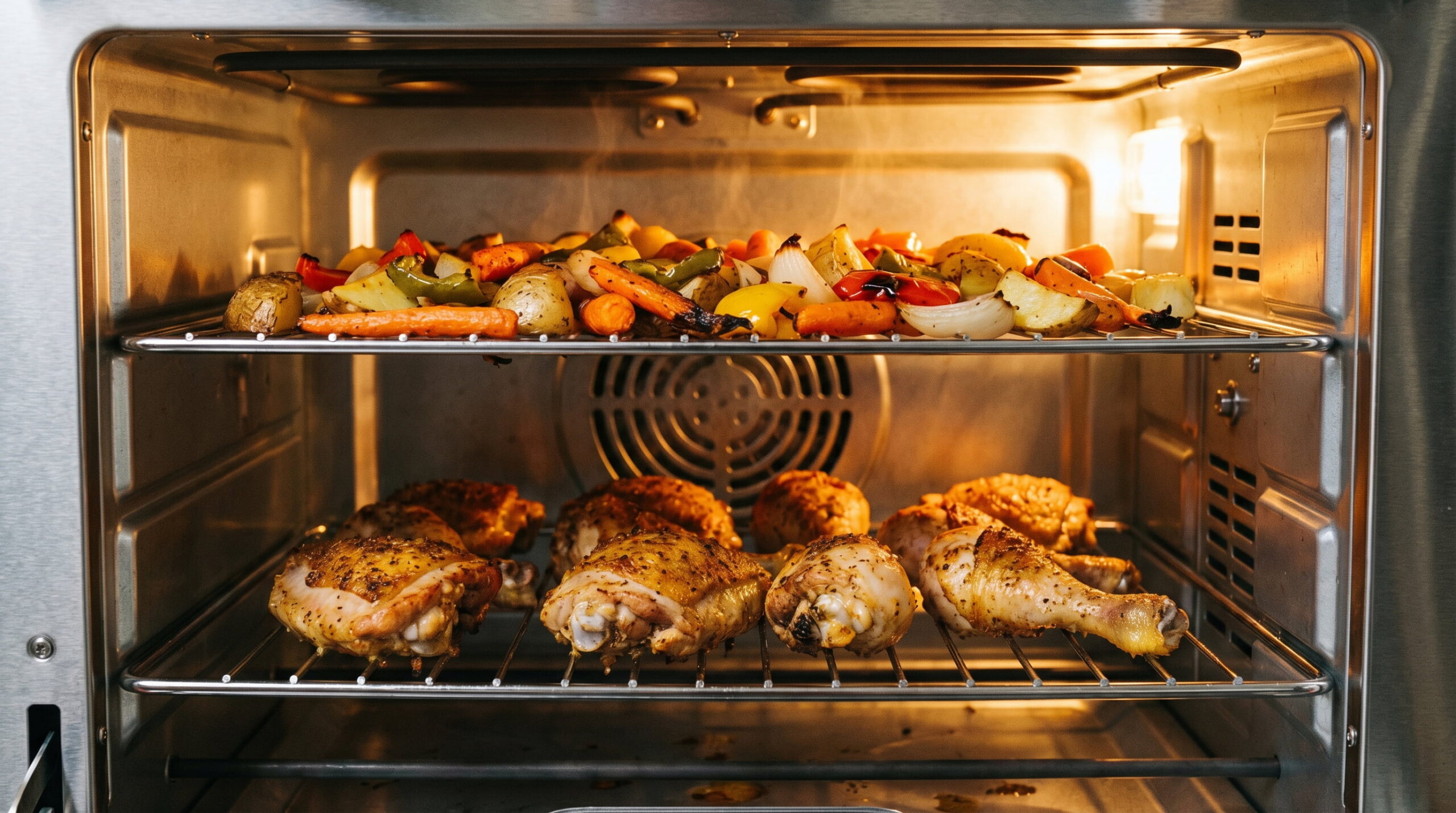 best oven style air fryer pfas free stainless steel interior dual rack