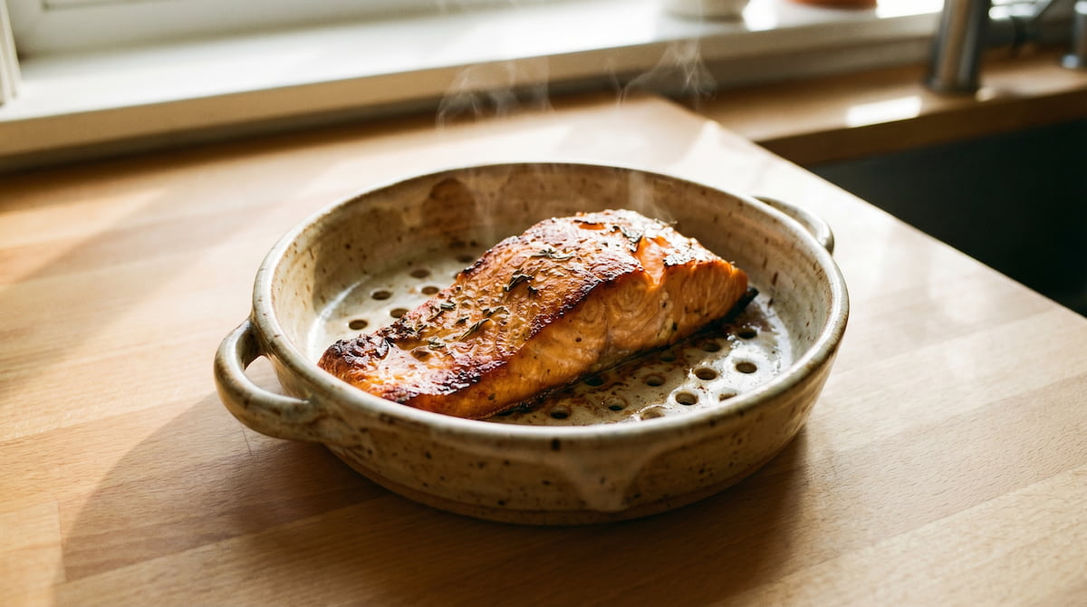 best small air fryer one person cooking salmon