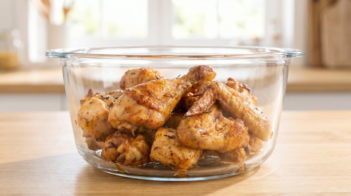 big boss glass air fryer interior cooking surface pfas free closeup