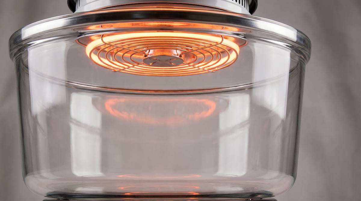 big boss glass air fryer review – glass bowl interior and halogen heating element