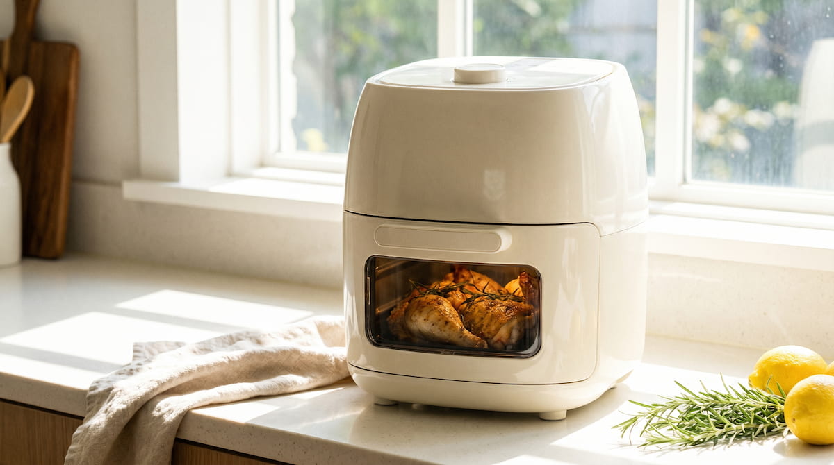 ceramic coating air fryer safe cooking chicken non-toxic daily use