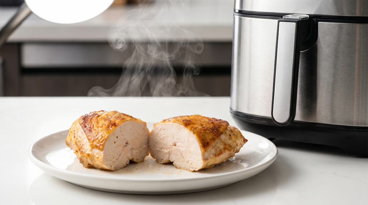 cooked chicken breast from non-toxic air fryer no pfas