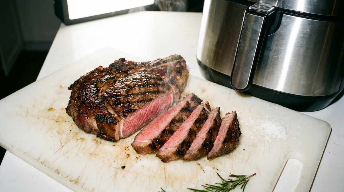 cooked steak from non-toxic air fryer no pfas fumes