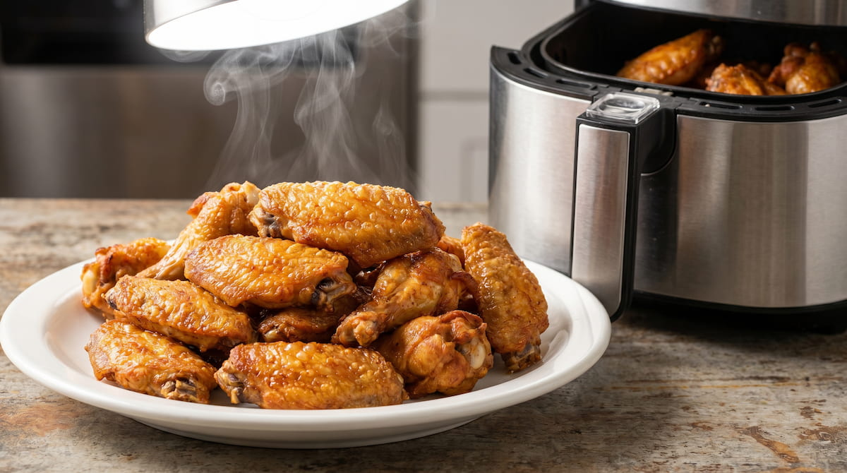 crispy chicken wings from non-toxic air fryer no coating risk