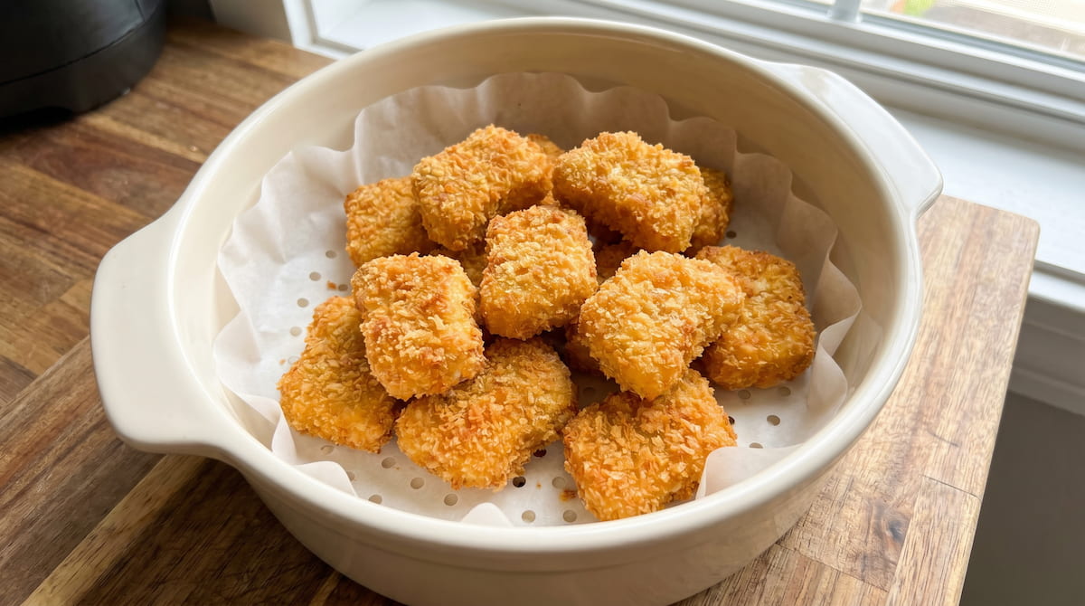 how to cook frozen chicken nuggets in air fryer crispy result ceramic basket safe kids