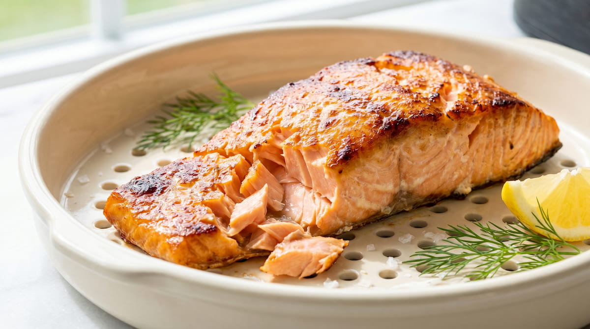 how to cook frozen salmon in air fryer flaky result ceramic basket