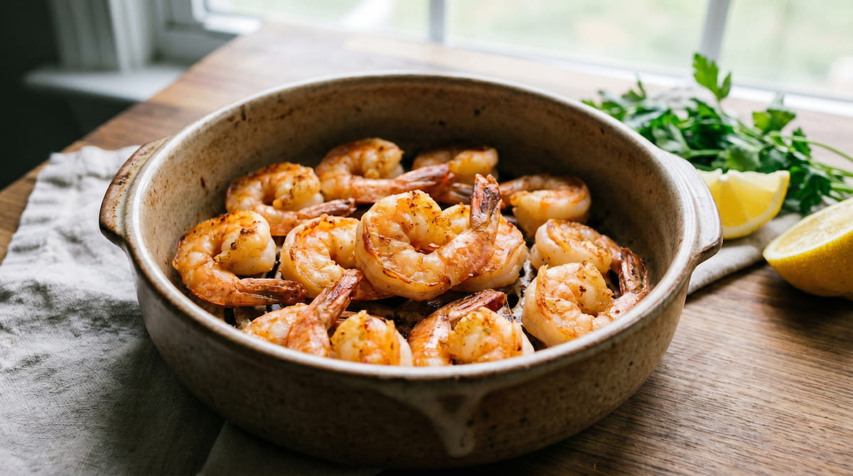 how to cook frozen shrimp in air fryer cooked result ceramic basket