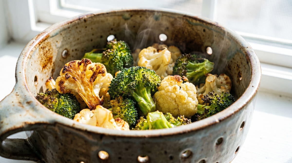 how to cook frozen vegetables in air fryer broccoli cauliflower crispy ceramic basket