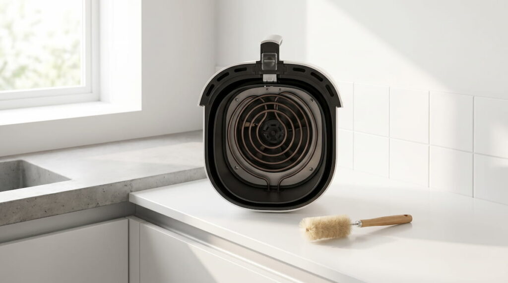 how to clean air fryer heating element safely at home