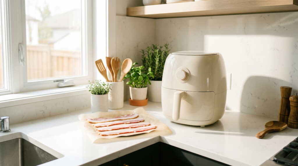 how to cook bacon in air fryer safe with ceramic basket