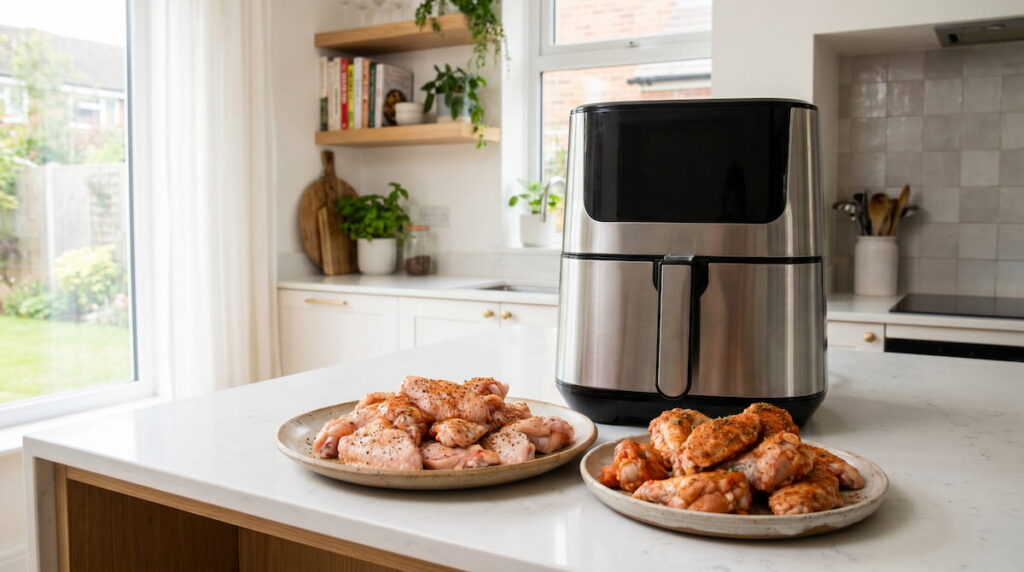 how to cook chicken wings in air fryer safe with non-toxic basket