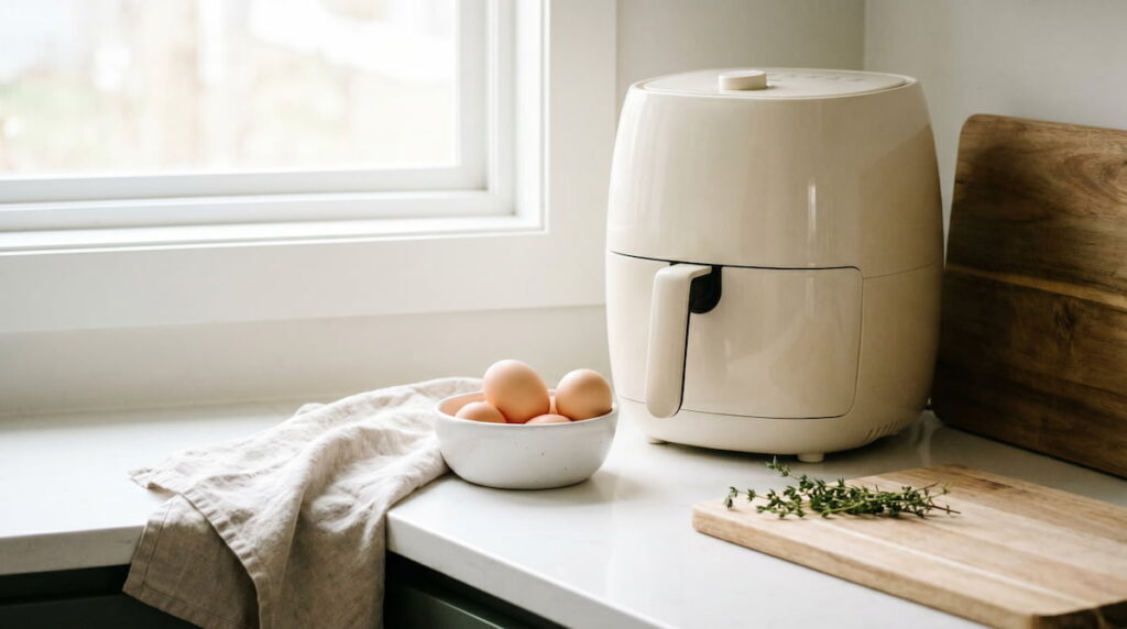 how to cook eggs in air fryer safely with ceramic basket