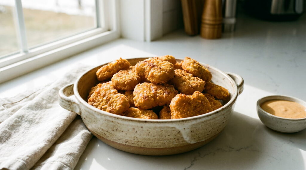 how to cook frozen chicken nuggets in air fryer ceramic basket safe for kids non toxic