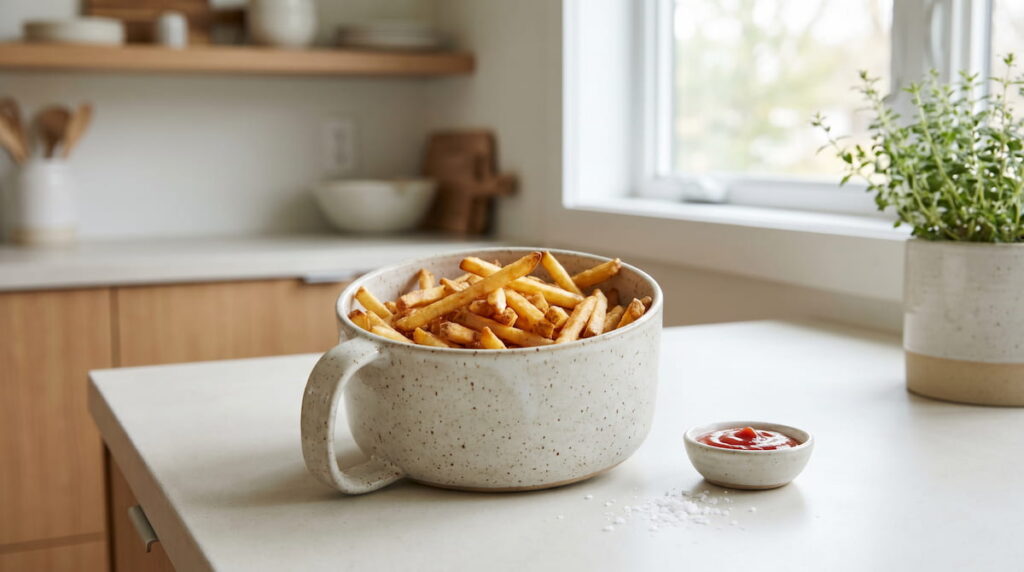 how to cook frozen french fries in air fryer ceramic basket safe non toxic