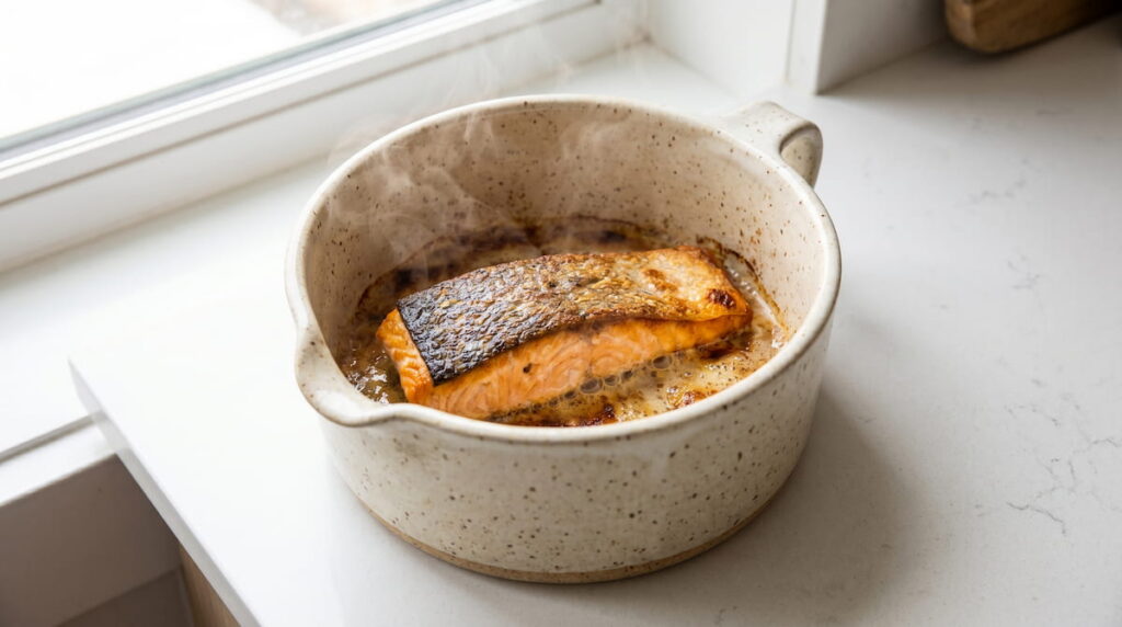 how to cook frozen salmon in air fryer ceramic basket safe non toxic