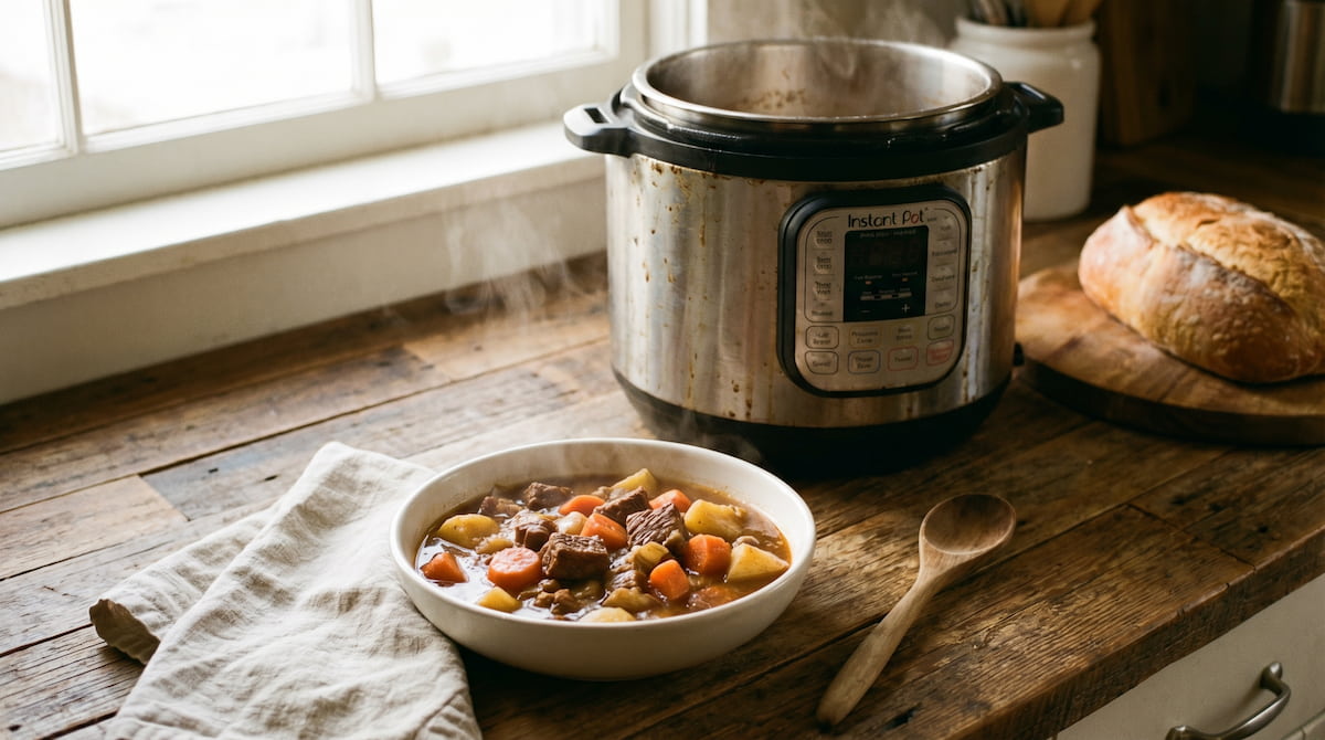 instant pot beef stew tender result vs air fryer cooking style