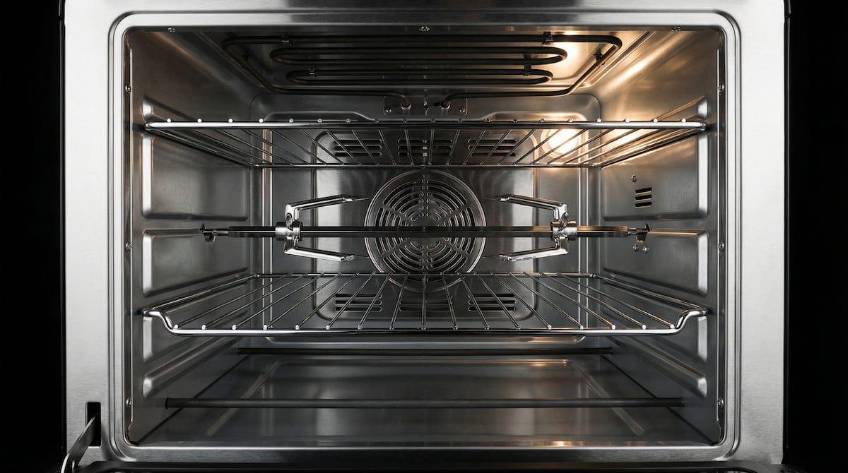 instant pot omni plus review – interior rack and rotisserie setup