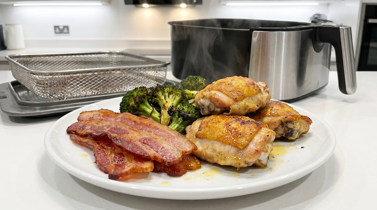 keto meal cooked in non-toxic air fryer no pfas coating risk