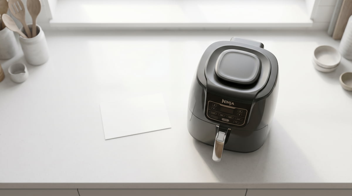 ninja af150amz pfas free air fryer kitchen counter flatlay ceramic