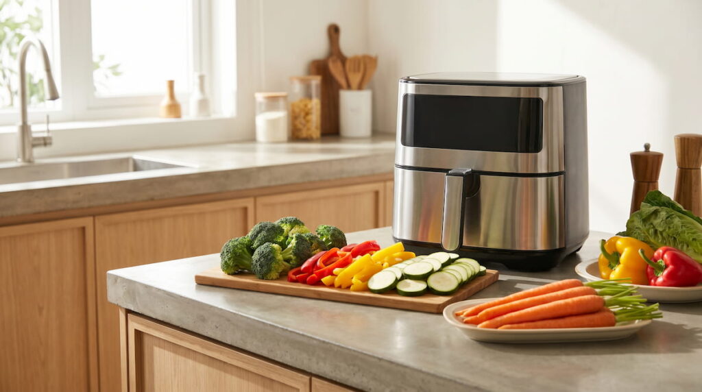 safe to cook fresh vegetables in air fryer on kitchen counter