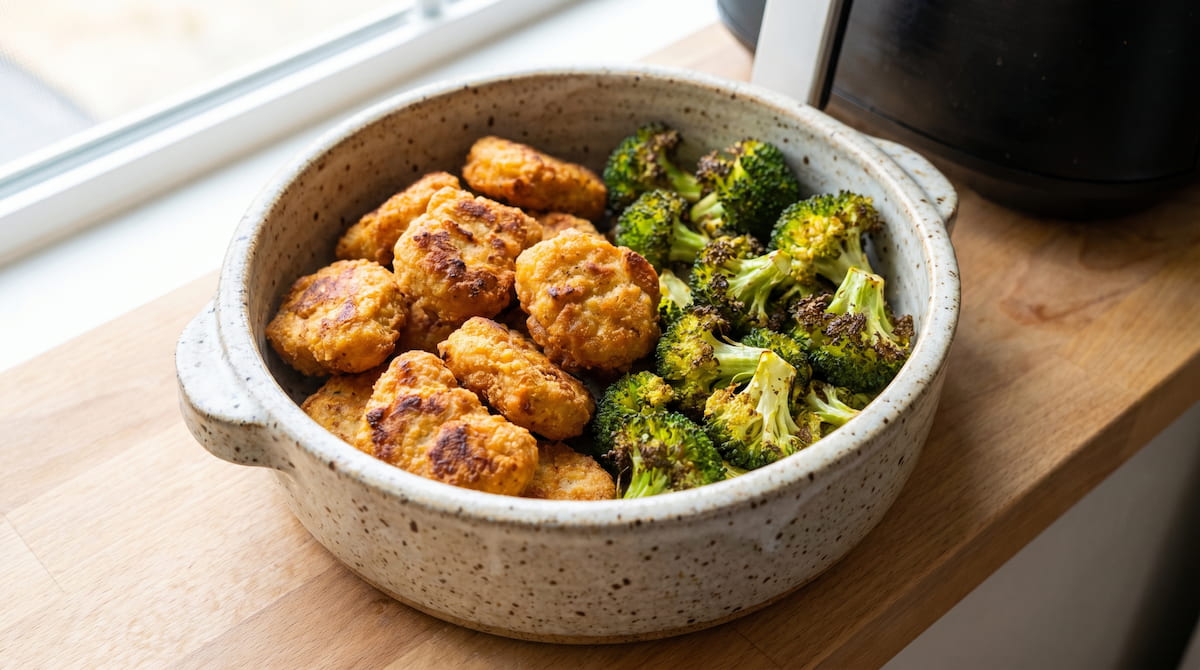 safest air fryer picky eating kids ceramic basket nuggets broccoli pfas free