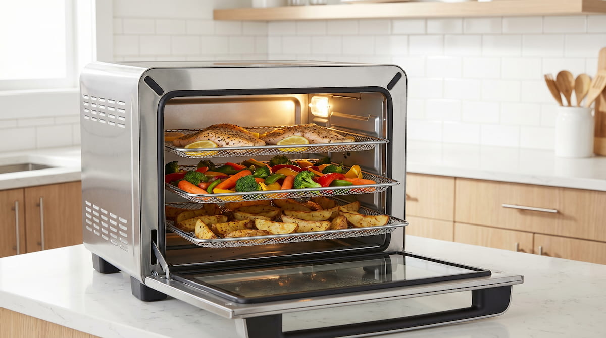 tray air fryer multi rack cooking multiple foods at once