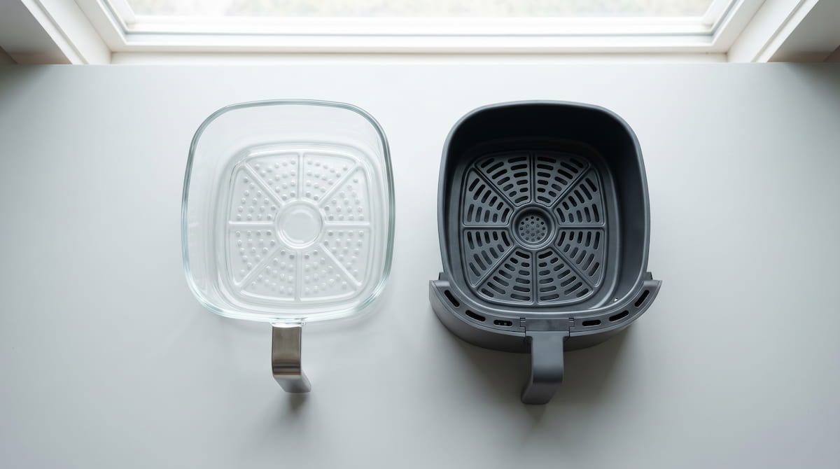 glass air fryer vs plastic air fryer basket material comparison