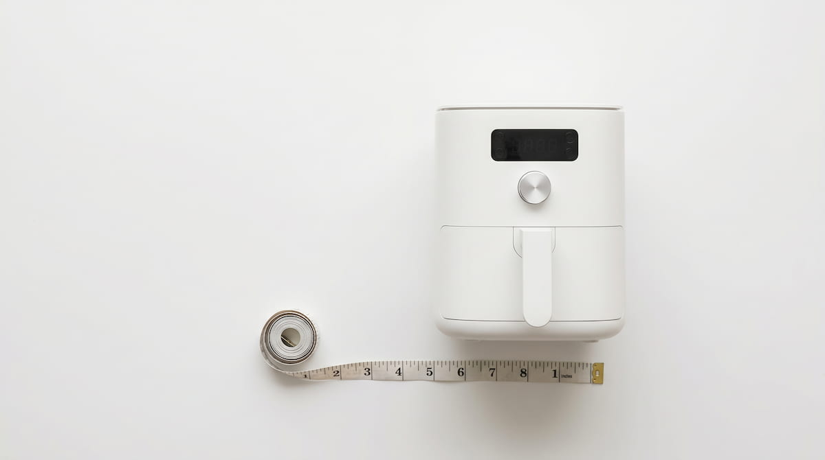 compact air fryer size countertop measurement non toxic