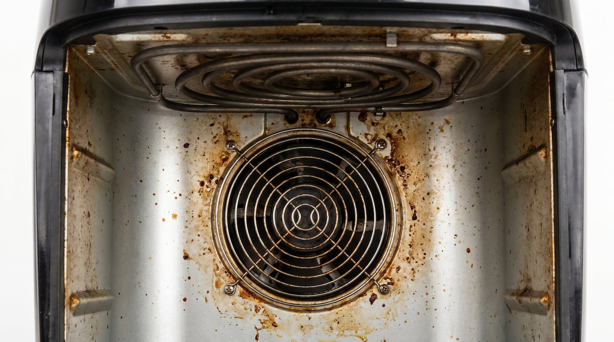 air fryer fan grease buildup causing fan to stop working