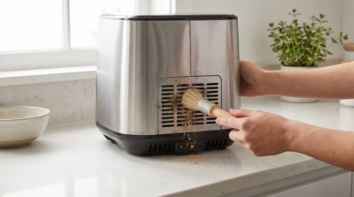 can air fryer filters get dirty cleaning vent brush safe