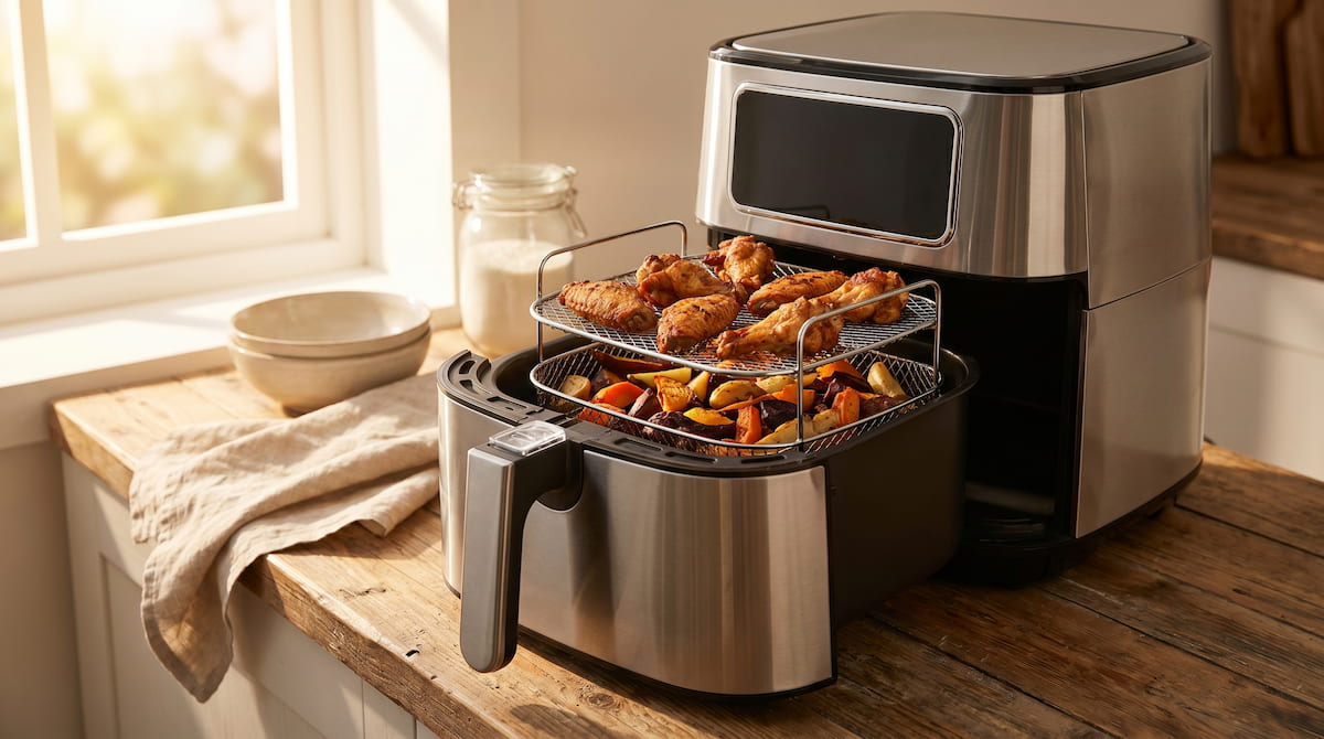 air fryer rack accessory for safe two tier cooking