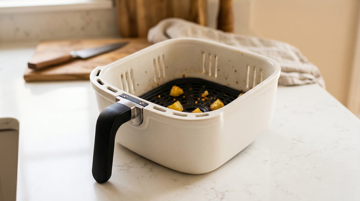 Ceramic air fryer basket — safest option for cooking around babies and infants
