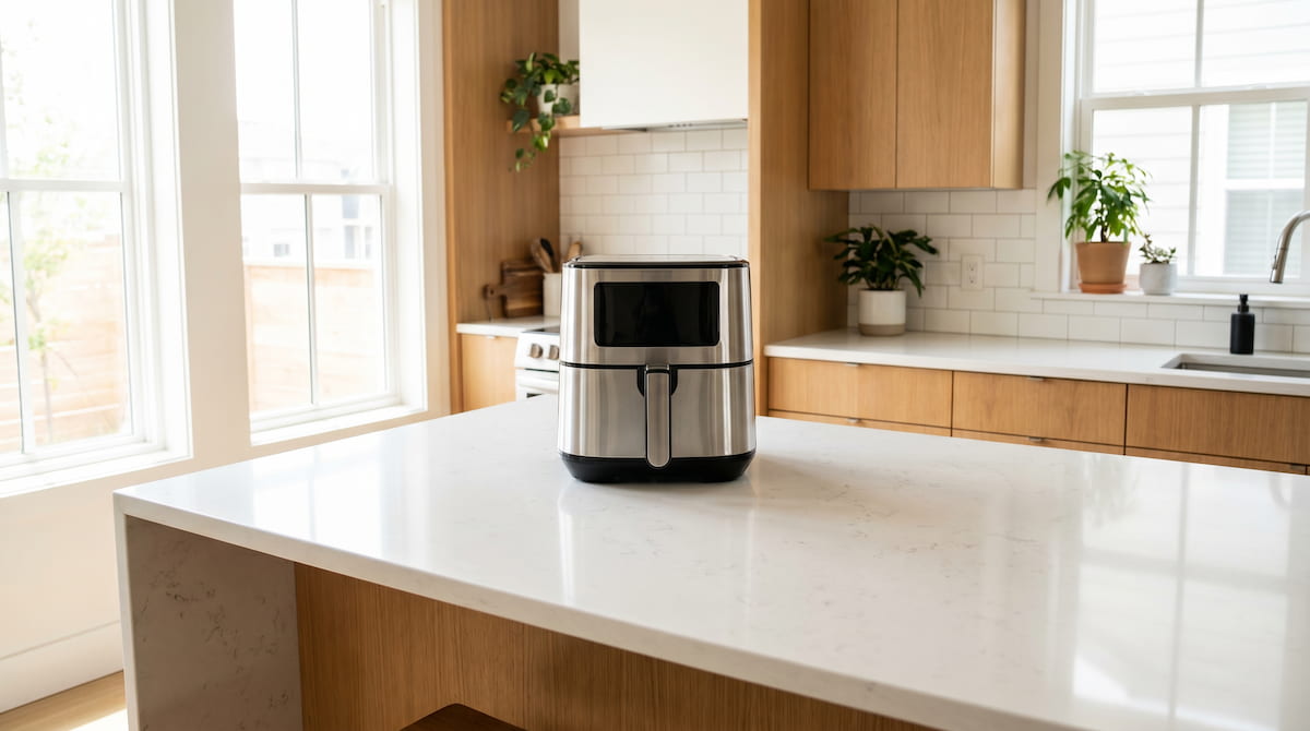 air fryer safe placement on open counter for fire prevention