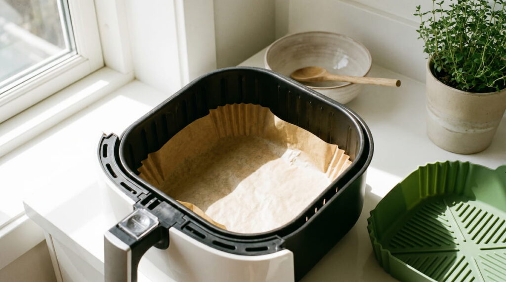 are parchment paper air fryer liners safe vs silicone comparison