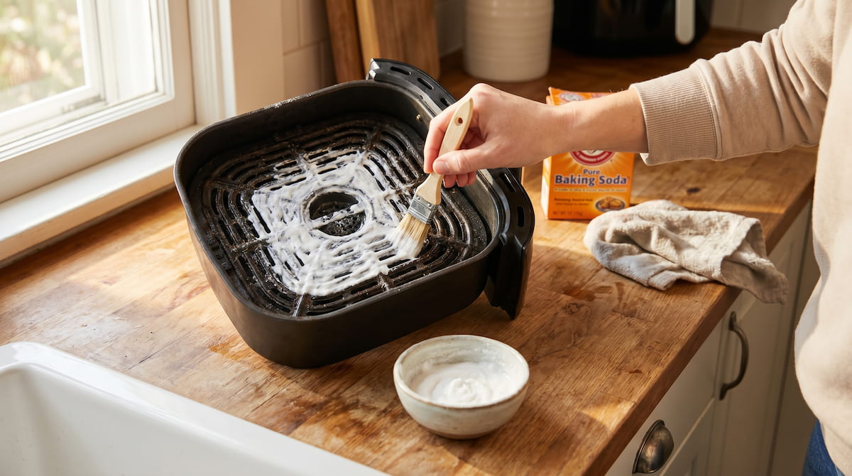 baking soda paste treatment to fix worsening air fryer smell