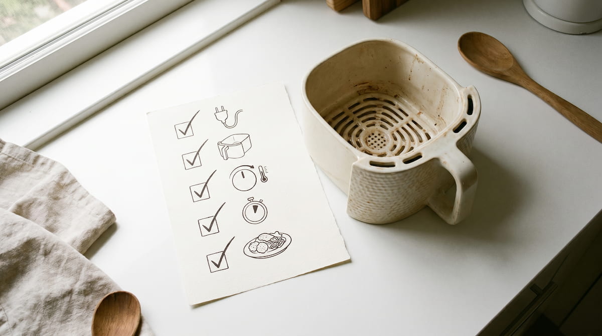 ceramic air fryer with simple operation checklist for senior easy use